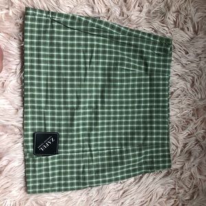Green plaid miniskirt